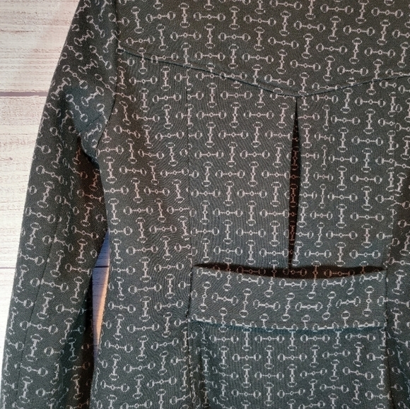 ECI Button Up Blazer Jacket Black and Sliver Size 6 - Picture 3 of 4